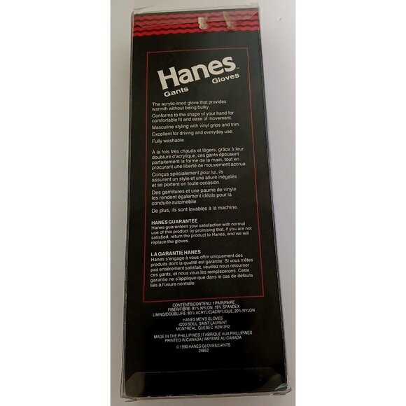 Vintage 1990 Hanes Mens Gloves Gray Size Medium Nylon Blend RARE in Original Box - Picture 3 of 11